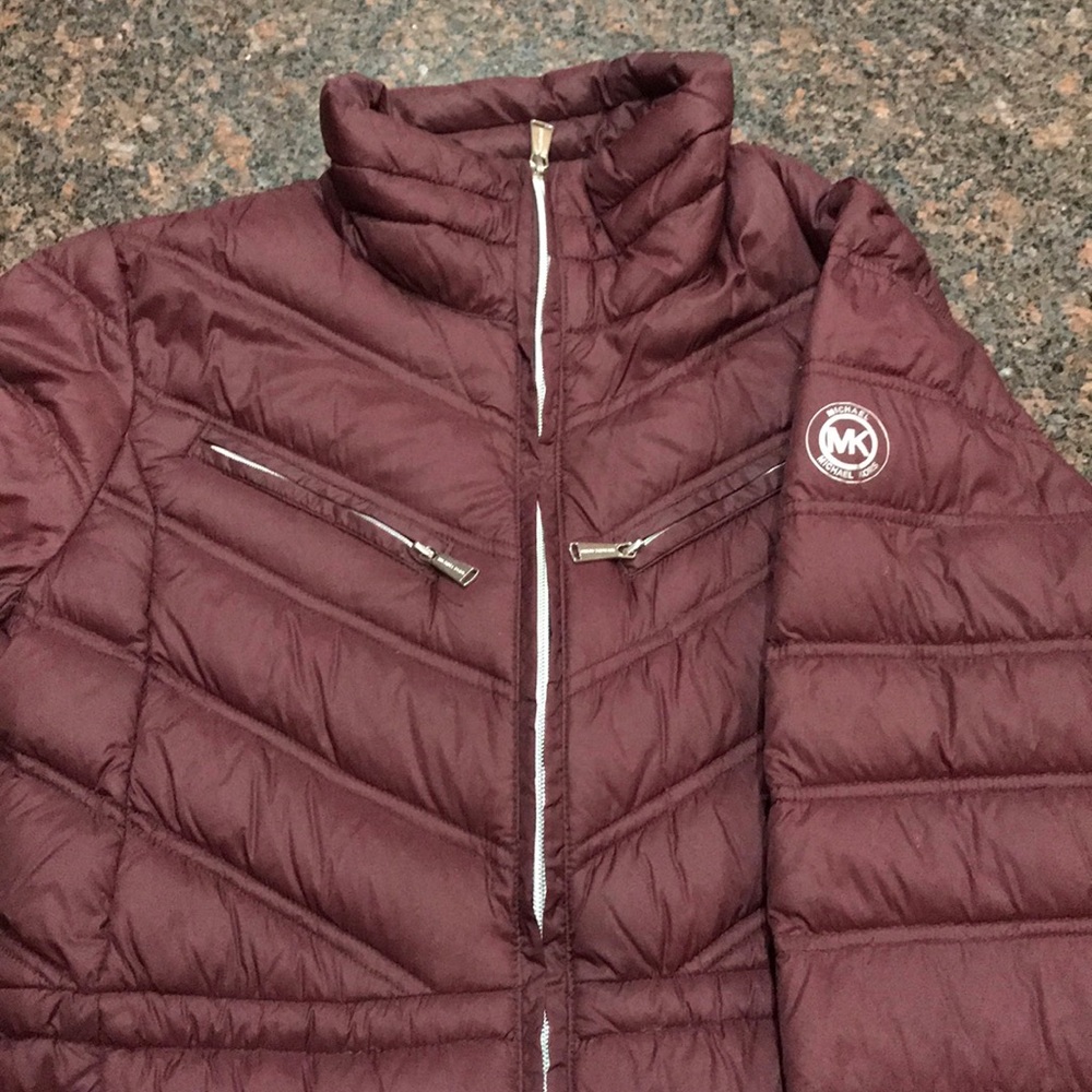 Michael Kors maroon puffy jacket